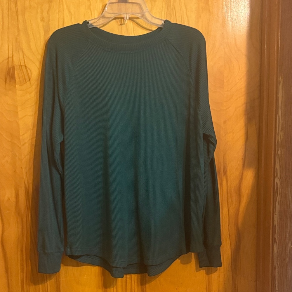 Women’s Long-Sleeve Crewneck Thermal Sweater — Teal